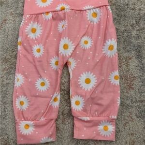 Pink Daisy Print Baby Pants